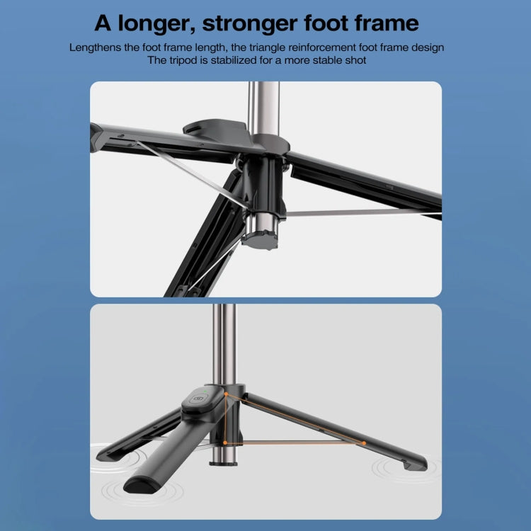 Magnetic Selfie Stick Tripod Handheld Stabilizer Rod With Remote Controller(Black) - Selfie Sticks by buy2fix | Online Shopping UK | buy2fix