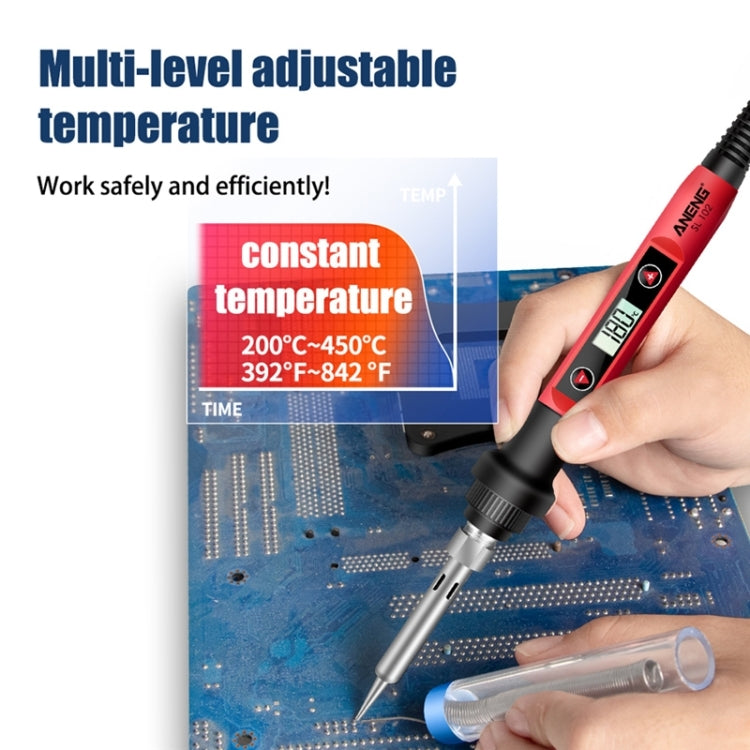 ANENG SL102 12pcs/set Digital Thermostat Household Constant Temperature Soldering Iron Set 60W Internal Heat Welding Tool Kit(EU Plug) - Electric Soldering Iron by buy2fix | Online Shopping UK | buy2fix