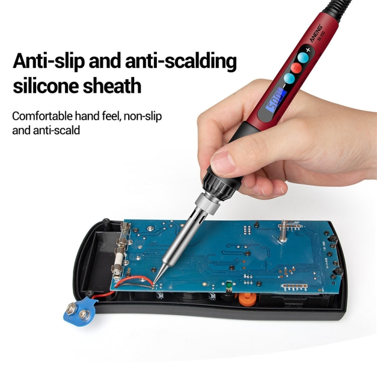 ANENG SL103 13pcs/set Intelligent Digital Display Temperature Adjustment Household Constant Temperature Soldering Iron Set 60W Internal Heat Welding Tool Kit(US Plug) - Electric Soldering Iron by buy2fix | Online Shopping UK | buy2fix