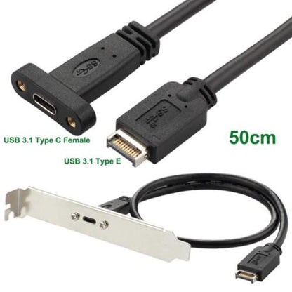USB 3.1 Type-E To USB-C / Type-C Connector Front Panel Header 0.3m Low Profile Bracket by buy2fix