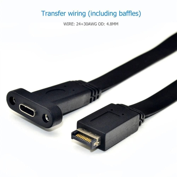 USB 3.1 Type-E To USB-C / Type-C Connector Front Panel Header 0.3m Low Profile Bracket by buy2fix
