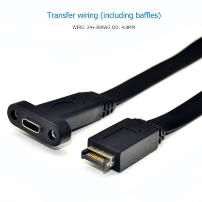 USB 3.1 Type-E To USB-C / Type-C Connector Front Panel Header 0.5m Low Profile Bracket by buy2fix