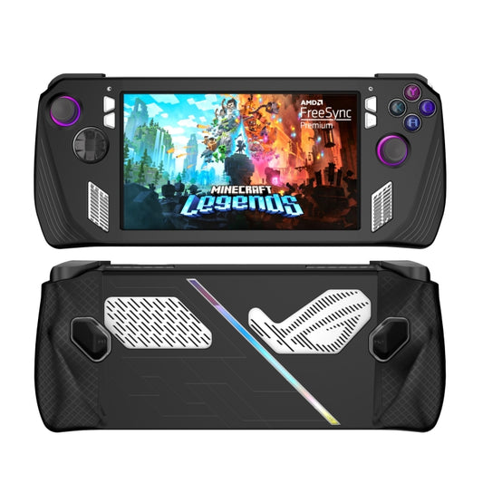 For ASUS ROG Ally Game Console Silicone Protective Cover Spray Oil Case(Black) - Cases by buy2fix | Online Shopping UK | buy2fix