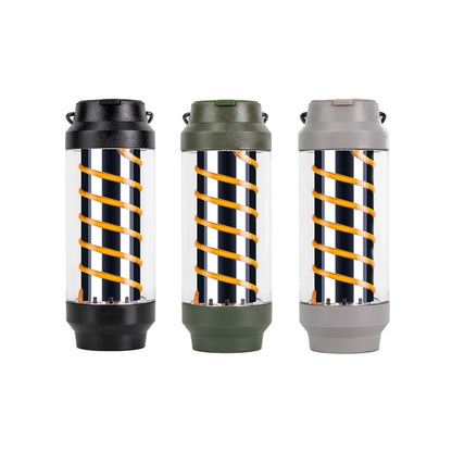 Outdoor Camping Spiral Lamp Waterproof Lighting Multifunctional Tent Hanging Lamp(Dark Black) by buy2fix