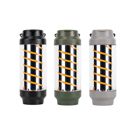 Outdoor Camping Spiral Lamp Waterproof Lighting Multifunctional Tent Hanging Lamp(Dark Black) by buy2fix