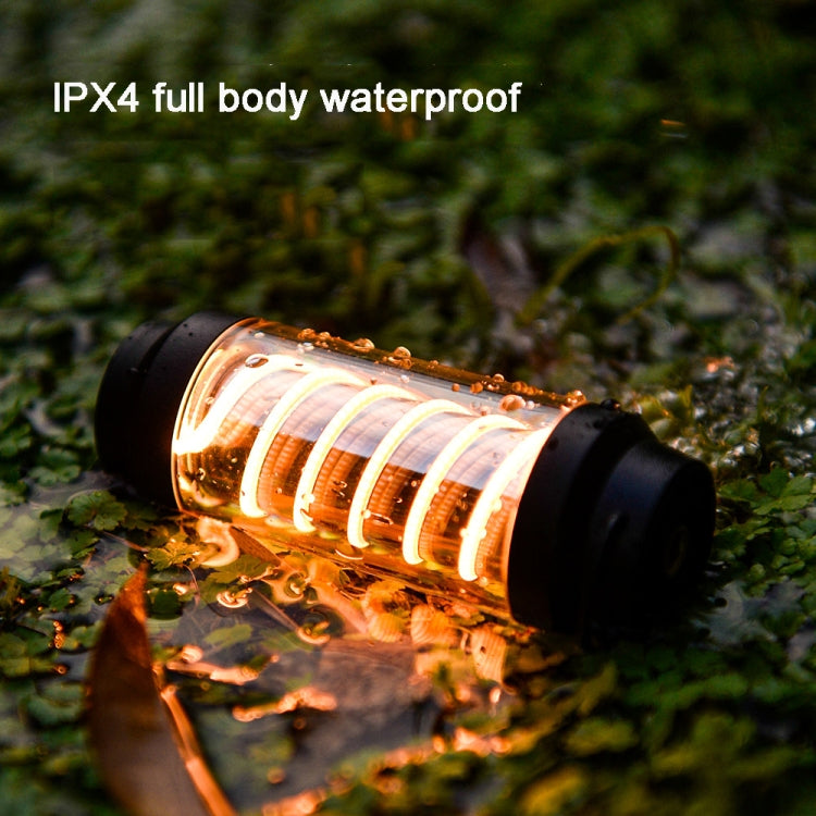 Outdoor Camping Spiral Lamp Waterproof Lighting Multifunctional Tent Hanging Lamp(Dark Black) by buy2fix