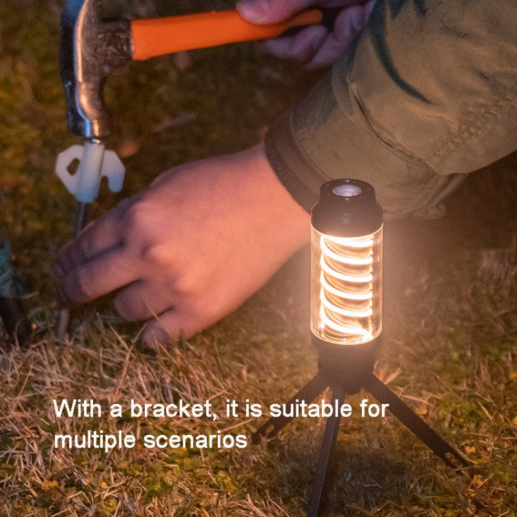 Outdoor Camping Spiral Lamp Waterproof Lighting Multifunctional Tent Hanging Lamp(Dark Black) by buy2fix