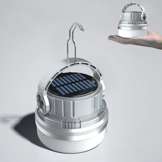 M10 Solar Tent Light With Portable Power Supply Handheld Camping Light Outdoor Vintage Mood Lights(Gray) by buy2fix