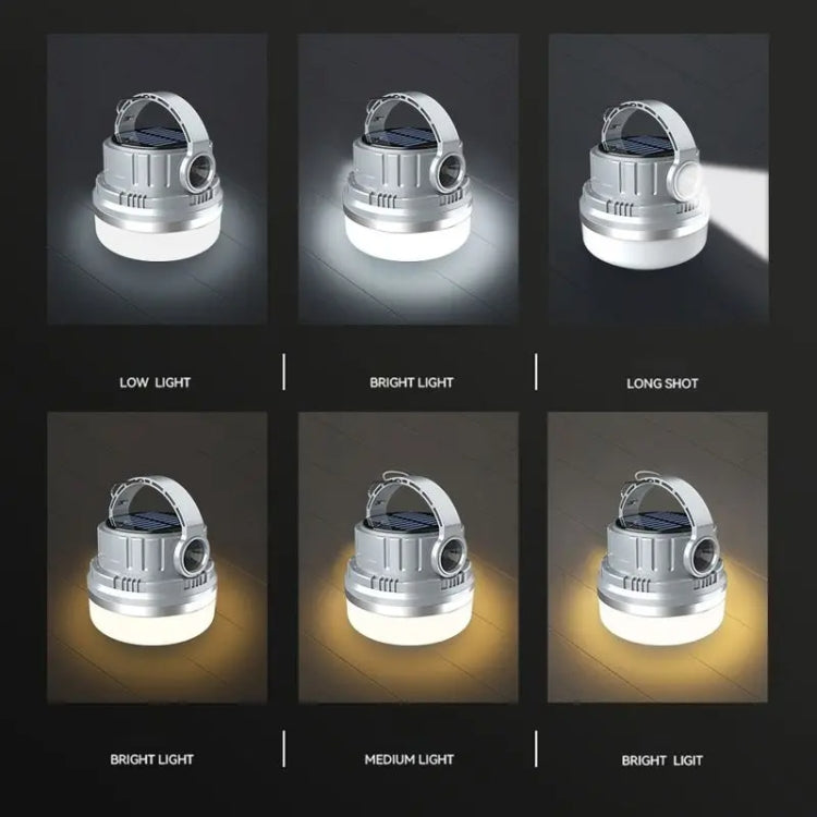 M10 Solar Tent Light With Portable Power Supply Handheld Camping Light Outdoor Vintage Mood Lights(Gray) by buy2fix