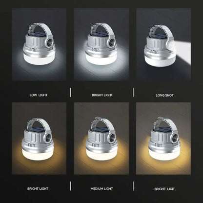 M10 Solar Tent Light With Portable Power Supply Handheld Camping Light Outdoor Vintage Mood Lights(Gray) by buy2fix