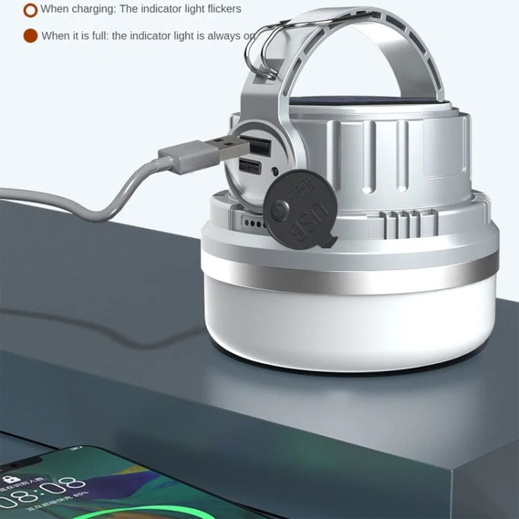 M10 Solar Tent Light With Portable Power Supply Handheld Camping Light Outdoor Vintage Mood Lights(Gray) by buy2fix