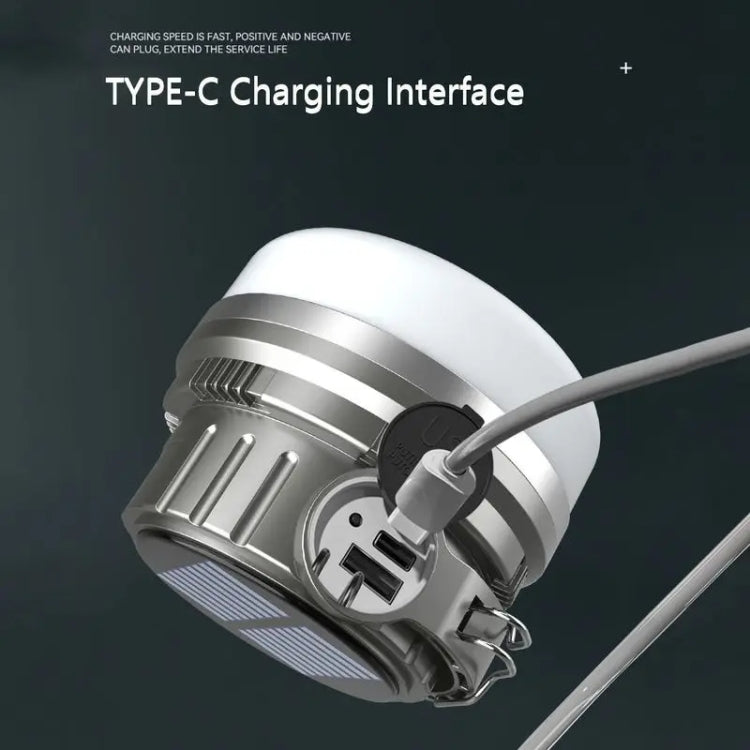 M10 Solar Tent Light With Portable Power Supply Handheld Camping Light Outdoor Vintage Mood Lights(Gray) by buy2fix