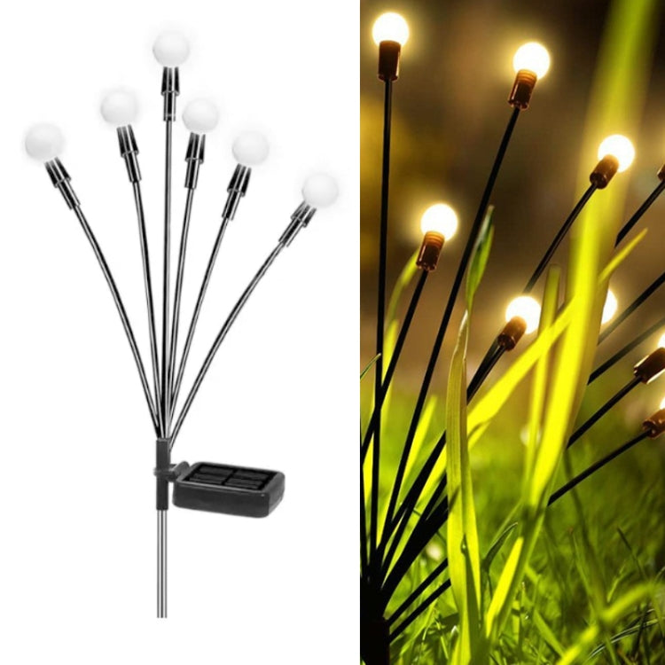 2sets Solar Firefly Lights Christmas Outdoor Garden Waterproof Lawn Lights, Color: 6 Head Warm Light by buy2fix
