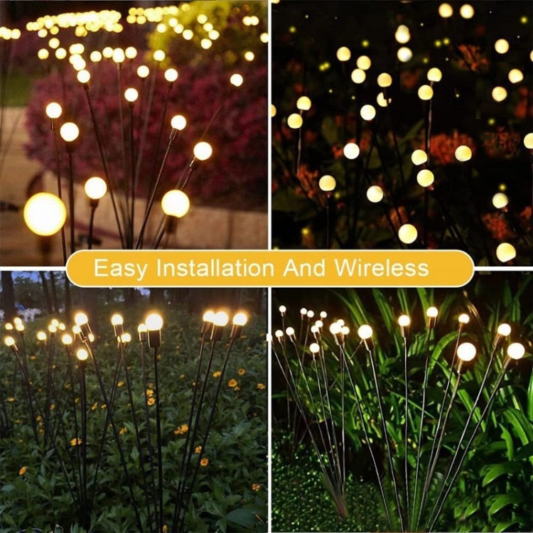 2sets Solar Firefly Lights Christmas Outdoor Garden Waterproof Lawn Lights, Color: 6 Head Warm Light by buy2fix