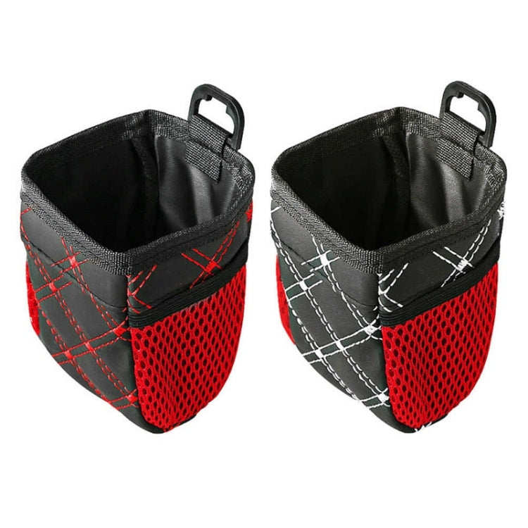 2pcs Car Air Outlet Sundries Storage Bag With Net Pocket(Red Line) by buy2fix