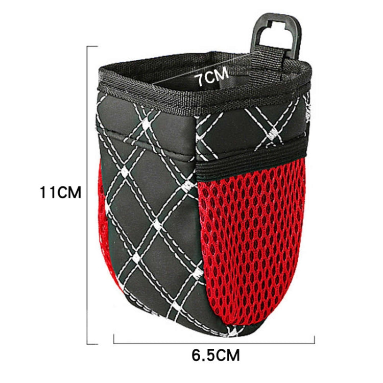 2pcs Car Air Outlet Sundries Storage Bag With Net Pocket(Red Line) by buy2fix