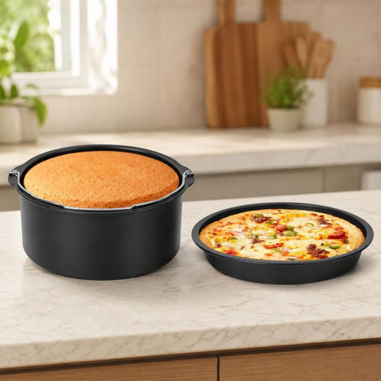 6 -inch  Cake Basket with Handle + Pizza Tray Air Fryer Accessory Set Bakeware