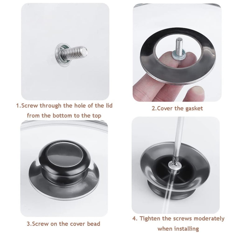 Stainless Steel Lid Handle Plastic Top Bead - Cooktop Parts by buy2fix | Online Shopping UK | buy2fix