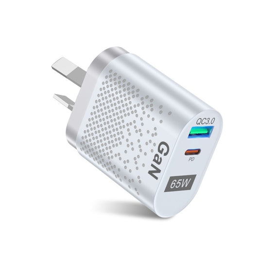 BK375-GaN AU Plug USB+Type-C 65W GaN Mobile Phone Charger PD Fast Charge Computer Adapter, Color: White by buy2fix