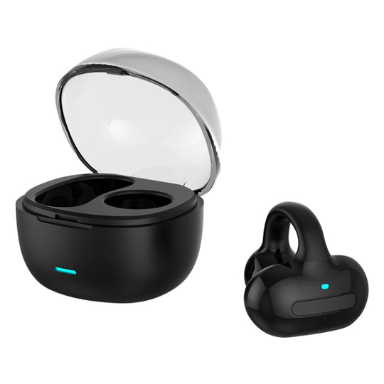 Ear Clip Type With Charging Warehouse Touch Bone Conduction Bluetooth Earphone, Color: Black