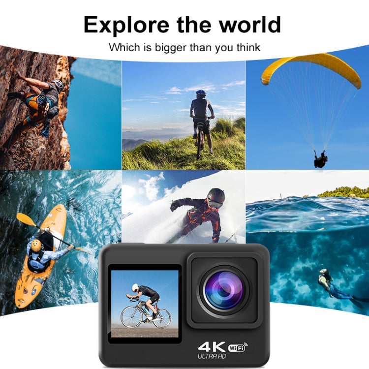 WIFI Color Dual-Screen HD 4K Video Outdoor Waterproof Sports Camera(AT-Q60AR) by buy2fix