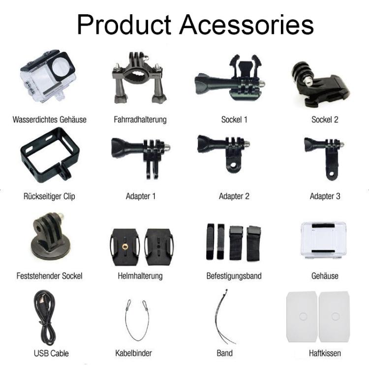 WIFI Color Dual-Screen HD 4K Video Outdoor Waterproof Sports Camera(AT-Q60AR) by buy2fix