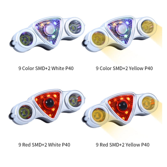 9+2 LED Bicycle Tail Light Rechargeable MTB Road Bike Headlight Warning Light(Red Light+White Light) by buy2fix