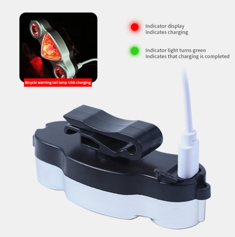 9+2 LED Bicycle Tail Light Rechargeable MTB Road Bike Headlight Warning Light(Color Light+White Light) by buy2fix