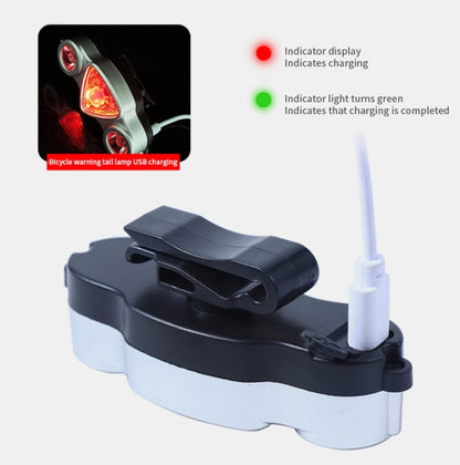 9+2 LED Bicycle Tail Light Rechargeable MTB Road Bike Headlight Warning Light(Color Light+White Light) by buy2fix