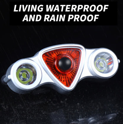 9+2 LED Bicycle Tail Light Rechargeable MTB Road Bike Headlight Warning Light(Color Light+White Light) by buy2fix