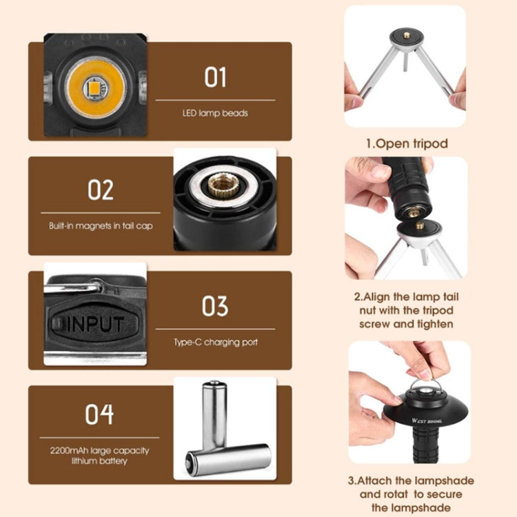 WEST BIKING Outdoor Lighthouse Camping Light LED Portable Magnetic Emergency Flashlight(Lake Blue) by WEST BIKING