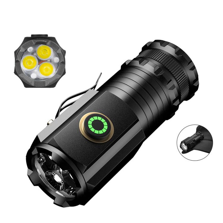 3 LED Mini Flashlight Rechargeable Waterproof 2000LM Super Bright Torch, Spec:  Tail Magnet - Mini Flashlight by buy2fix | Online Shopping UK | buy2fix