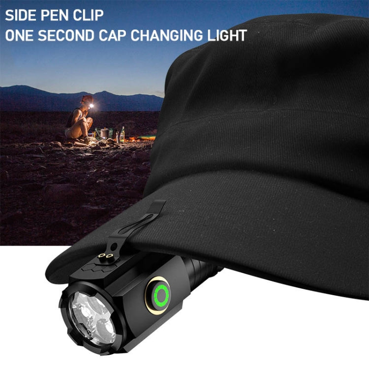 3 LED Mini Flashlight Rechargeable Waterproof 2000LM Super Bright Torch, Spec:  Tail Magnet - Mini Flashlight by buy2fix | Online Shopping UK | buy2fix