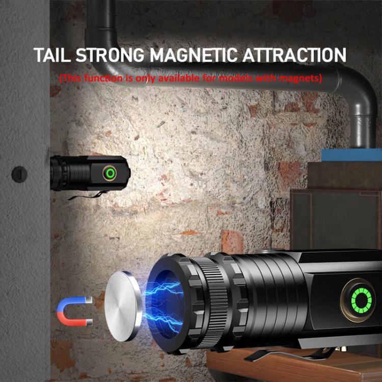 3 LED Mini Flashlight Rechargeable Waterproof 2000LM Super Bright Torch, Spec:  Tail Magnet - Mini Flashlight by buy2fix | Online Shopping UK | buy2fix