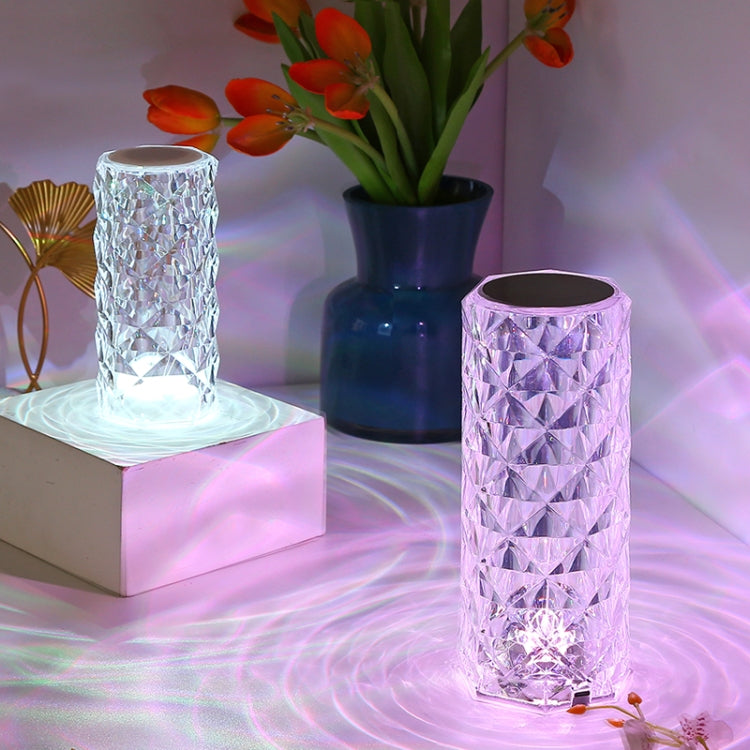 RGB Crystal Rose Atmosphere Table Lamp Bedroom Touch LED Decorative Night Light, Style: Bluetooth Speaker Model - Bedside Light by buy2fix | Online Shopping UK | buy2fix