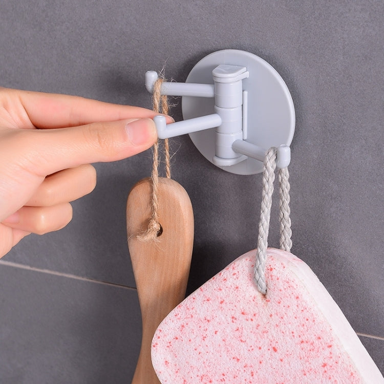 10pcs /Pack 3 Hooks Rotatable Hook Kitchen Bathroom Paste Wall Hook(Random Color) - Shelf & Hooks by buy2fix | Online Shopping UK | buy2fix