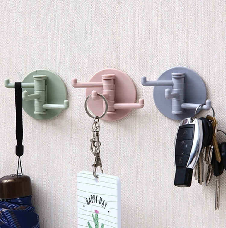 10pcs /Pack 3 Hooks Rotatable Hook Kitchen Bathroom Paste Wall Hook(Random Color) - Shelf & Hooks by buy2fix | Online Shopping UK | buy2fix
