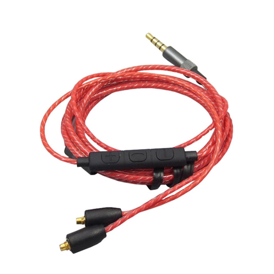 1.2m For Shure MMCX / SE215 / SE535 / SE846 / UE900 Volume Adjustment Headphone Cable(Red) - Headset Accessories by buy2fix | Online Shopping UK | buy2fix