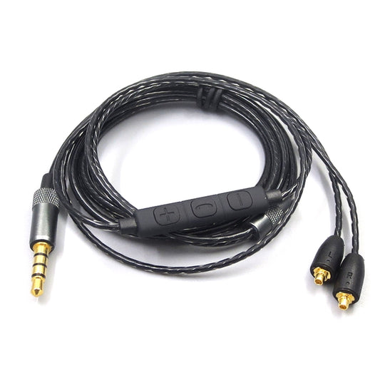 1.2m For Shure MMCX / SE215 / SE535 / SE846 / UE900 Volume Adjustment Headphone Cable(Black) - Headset Accessories by buy2fix | Online Shopping UK | buy2fix