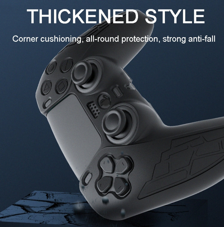 For PS5 Gamepad Silicone Case Non-slip Texture Thickened Protective Cover(White) - Cases by buy2fix | Online Shopping UK | buy2fix