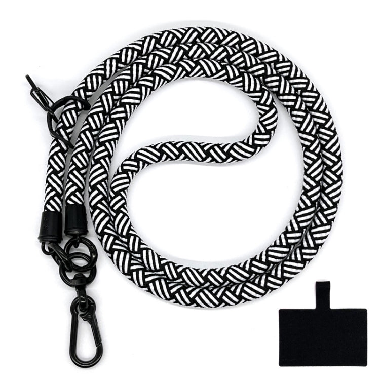10mm Thick Rope Mobile Phone Lanyard Spacer Adjustable Anti Theft Phone Strap(NO.6 Black White) - Lanyards & Wrist Straps by buy2fix | Online Shopping UK | buy2fix