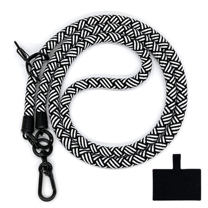 10mm Thick Rope Mobile Phone Lanyard Spacer Adjustable Anti Theft Phone Strap(NO.6 Black White) - Lanyards & Wrist Straps by buy2fix | Online Shopping UK | buy2fix