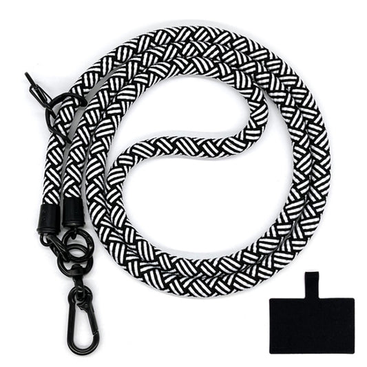 10mm Thick Rope Mobile Phone Lanyard Spacer Adjustable Anti Theft Phone Strap(NO.6 Black White) - Lanyards & Wrist Straps by buy2fix | Online Shopping UK | buy2fix
