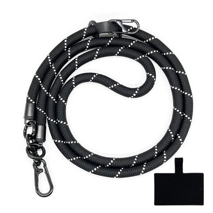 10mm Thick Rope Mobile Phone Lanyard Spacer Adjustable Anti Theft Phone Strap(NO.16 Black White) - Lanyards & Wrist Straps by buy2fix | Online Shopping UK | buy2fix