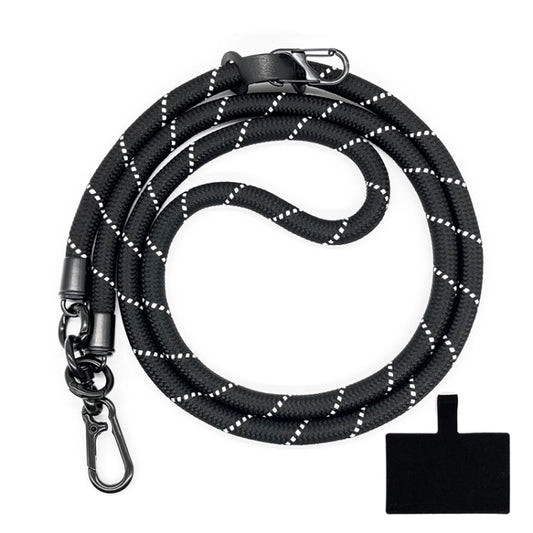 10mm Thick Rope Mobile Phone Lanyard Spacer Adjustable Anti Theft Phone Strap(NO.16 Black White) - Lanyards & Wrist Straps by buy2fix | Online Shopping UK | buy2fix