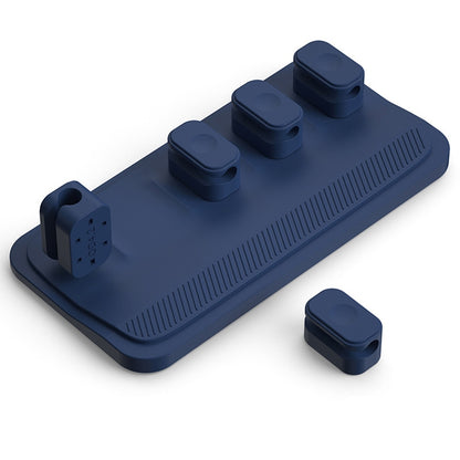 Punch Free Self-Adhesive Desktop Magnetic Data Cable Storage Fixer(Blue) by buy2fix