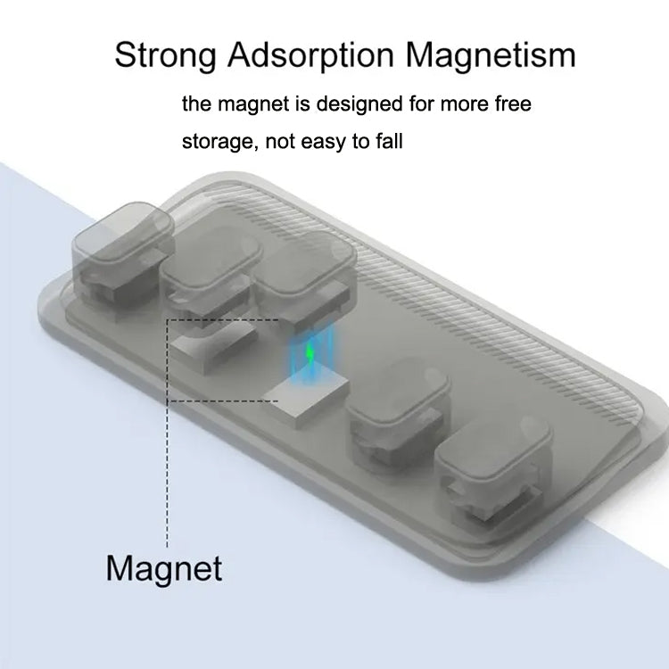 Punch Free Self-Adhesive Desktop Magnetic Data Cable Storage Fixer(Blue) by buy2fix