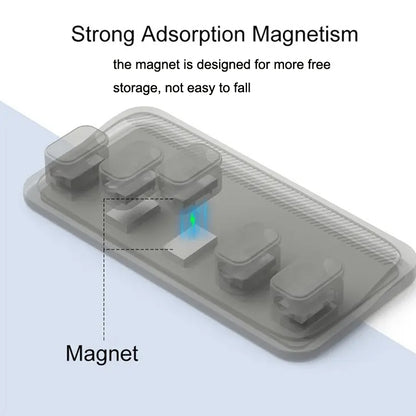 Punch Free Self-Adhesive Desktop Magnetic Data Cable Storage Fixer(Blue) by buy2fix