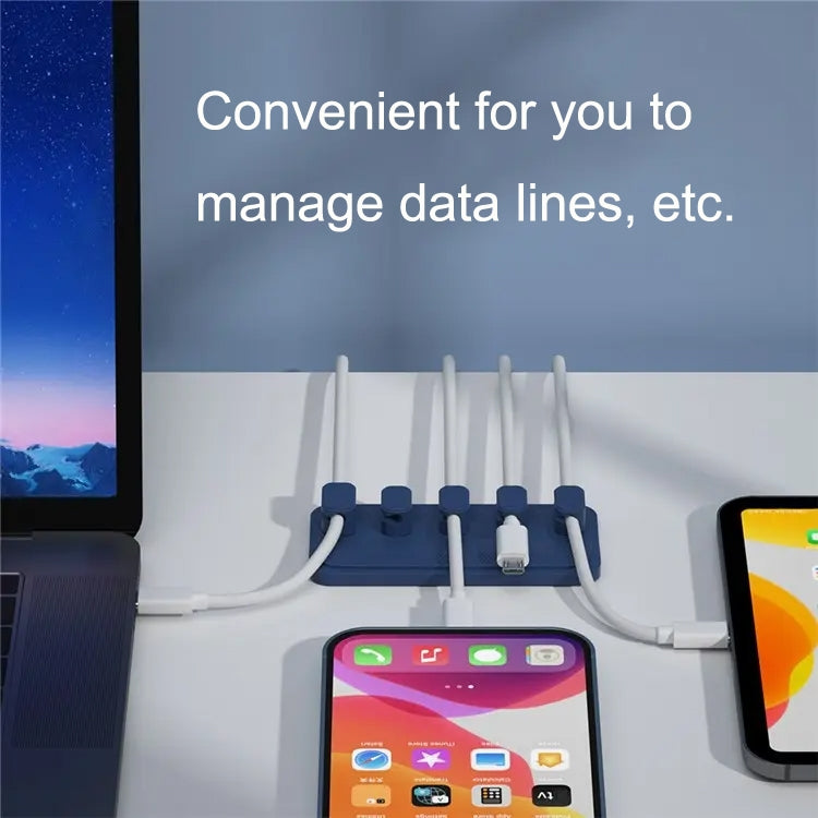 Punch Free Self-Adhesive Desktop Magnetic Data Cable Storage Fixer(Blue) by buy2fix