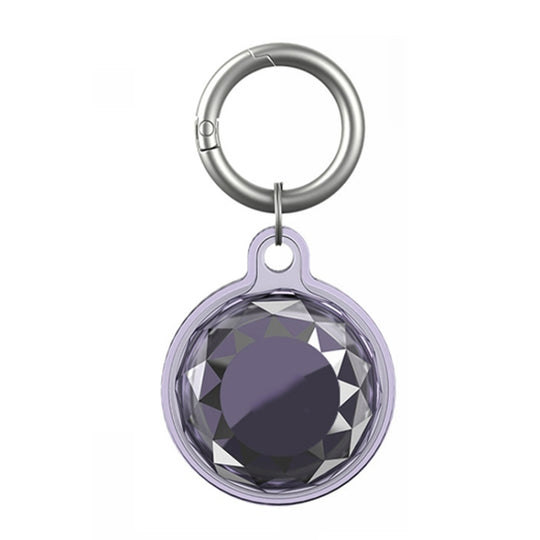 For AirTag 2nd Gen / AirTag 1st Gen Locator Protective Case Keychain TPU All Inclusive Waterproof Cover(Transparent Purple)